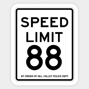 Hill Valley Speed Limit Sticker